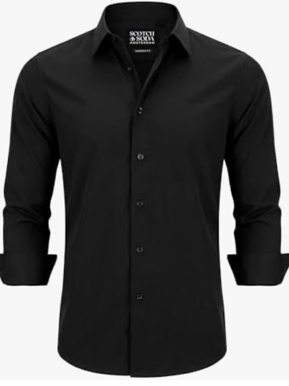 Scotch & Soda Black Long-Sleeve Dress Shirt